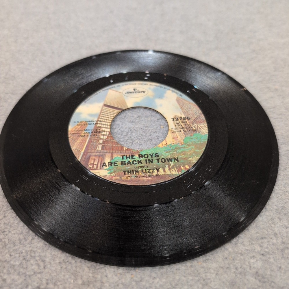 Thin Lizzy The Boys Are Back In Town Jailbreak 7" Vinyl 45 RPM Mercury 73786 '76 - Picture 4 of 4